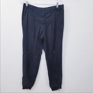 Zara Basic High Rise Jogger Pants Ankle Zip